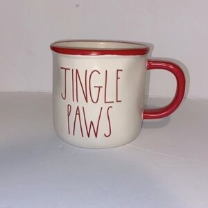 Rae Dunn “Jingle Paws” Red and White Mug